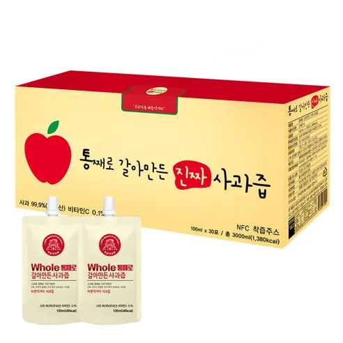 통째로 갈아만든 사과즙 스파우트, 100ml, 30개