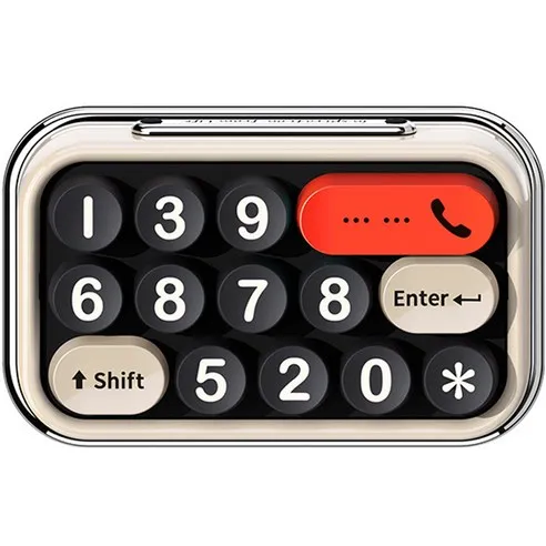 리버폭스 차량용 라운드 둥근 키보드 휴대폰 주차 번호판, 바닐라베이지, 1개