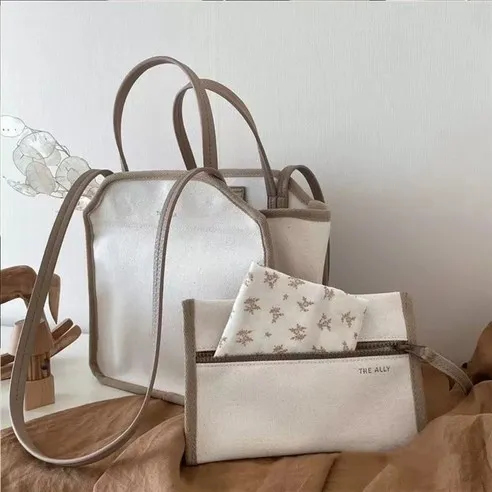 [라라피엘] 가방+파우치 출산선물 여성 임산부 데일리 육아 아기용품 미니 캔버스 기저귀가방