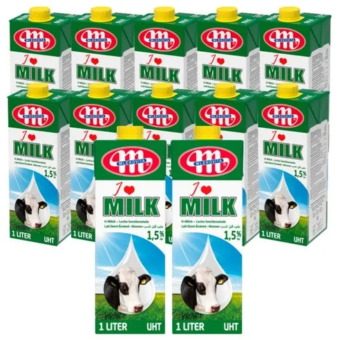 [믈레코비타] 아이러브밀크 1L 저지방 멸균우유 1.5% 슬림팩, 우유, 1L, 12개