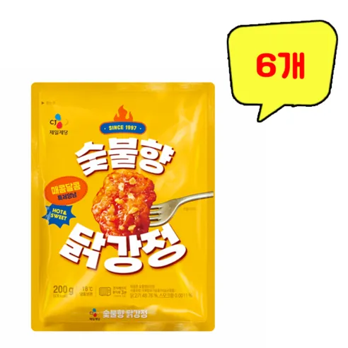 CJ 제일제당 숯불향 닭강정 200g, 200g, 6개