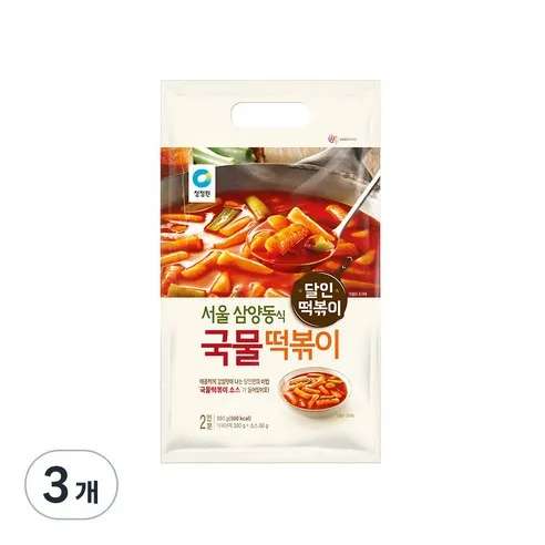 청정원 국물 떡볶이, 380g, 3개