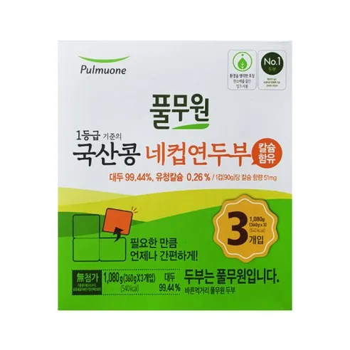 풀무원 국산콩 네컵연두부 360g x 3입 일반포장 동절기만