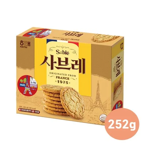 해태제과 사브레 252g 6개입/프리미엄쿠키/디저트/대용량/무배