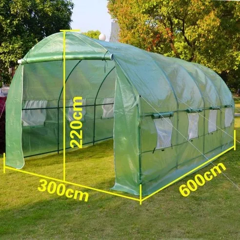 6m 비닐하우스 만들기 소형 온실 조립식 비닐하우스 온난방 냉동방지 6x3x2.2 초록..., 6x3x2.2 초록...