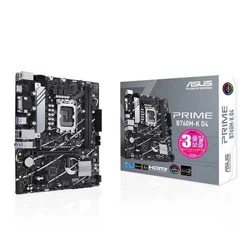 ASUS PRIME B760M-K D4 STCOM 에이수스 컴퓨터 PC 게이밍 메인보드 인텔 13세대 랩터레이크 12세대 엘더레이크 CPU추천