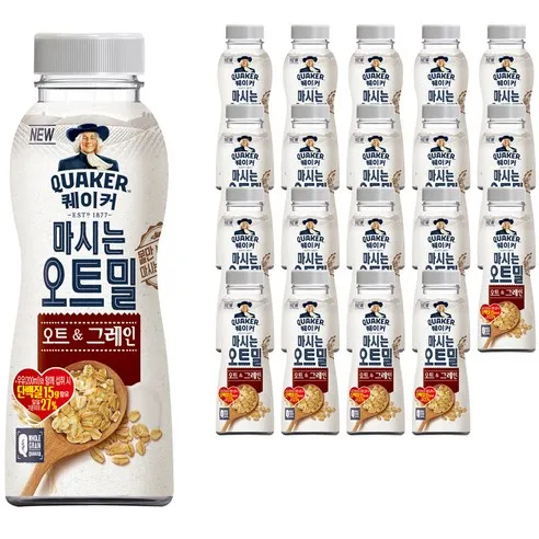 롯데제과 퀘이커 마시는오트밀 오트&그레인, 50g, 20개