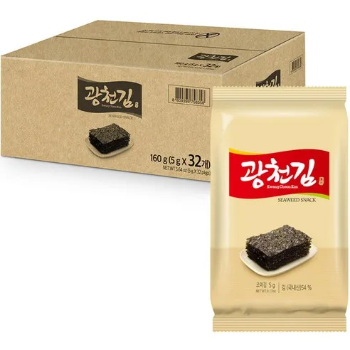 광천김 도시락 김, 5g, 32개