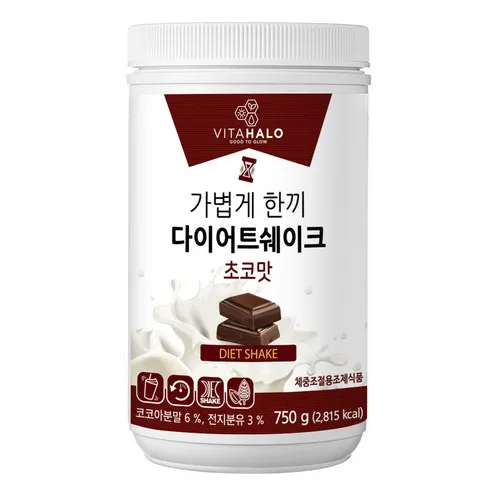 비타할로 가볍게 한끼 다이어트 쉐이크 초코맛, 750g, 1개