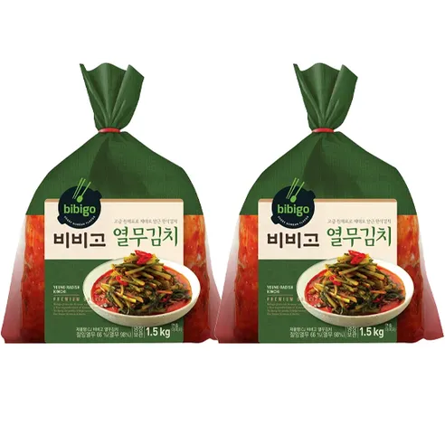 비비고 열무김치 1.5kg, 1.5kg, 2개